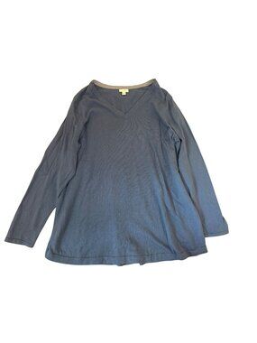 J.Jill Womens Sweater XL Blue V-Neck Long-Sleeve Tunic Casual Basic Quiet Luxury